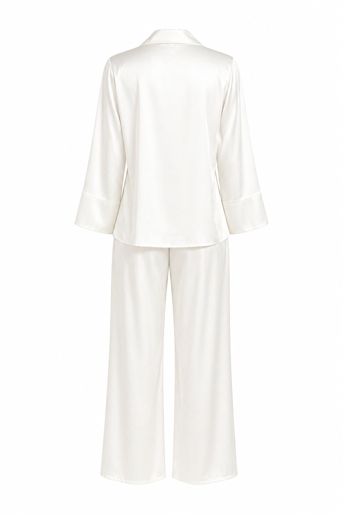 MAISON BRIDE LUCIENNE PİJAMA TAKIMI - Ekru saten pijama takımı, bridal pijama seti