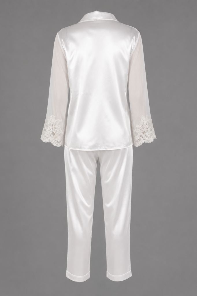 MAISON BRIDE CELESTE PİJAMA TAKIMI - Ekru Saten Pijama Takımı