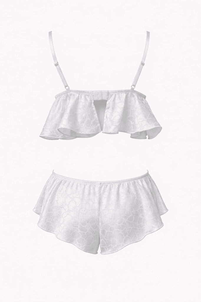 Strappy Satin White 2-Piece Set