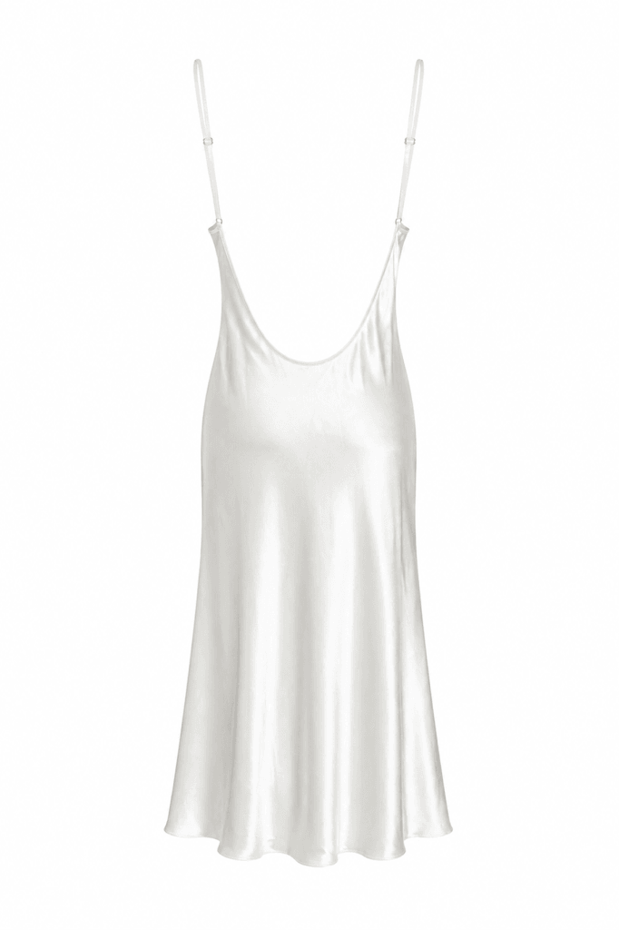 MAISON BRIDE ROSALIE 2'Lİ TAKIM - Ekru saten gecelik sabahlık takımı, dantel bridal gecelik