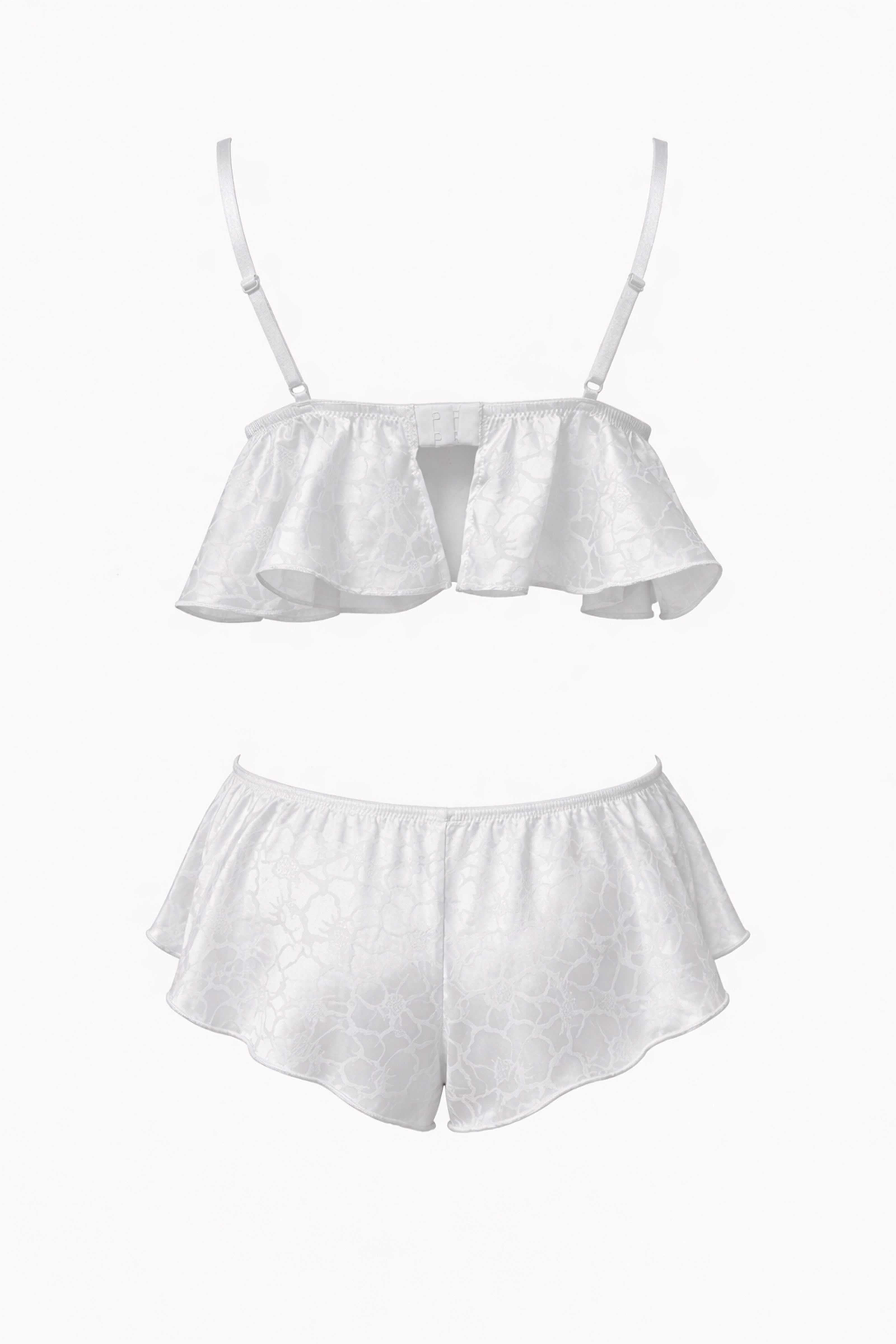 Strappy Satin White 2-Piece Set