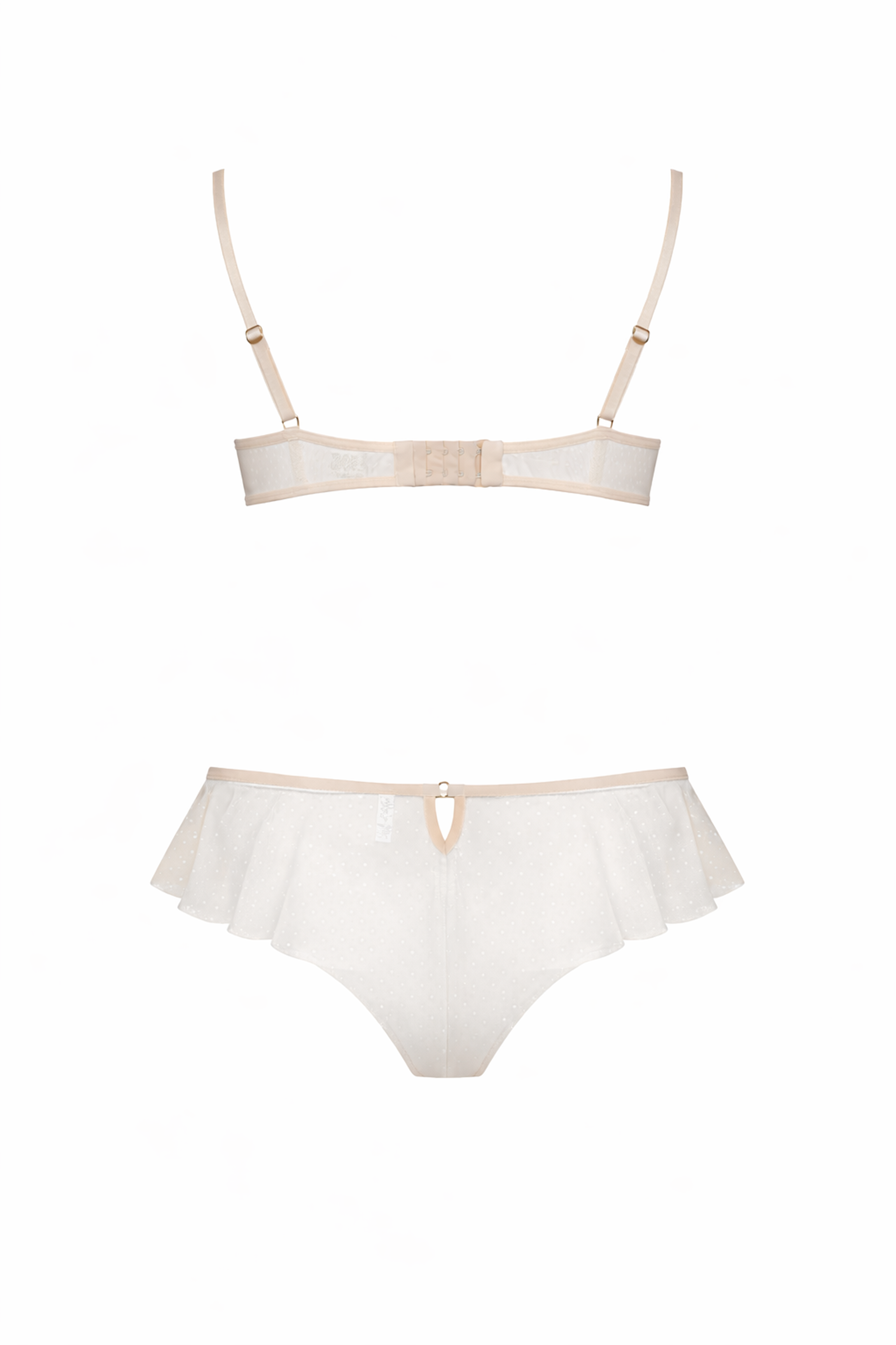 Tulle Transparent Underwired Bra and Flared Brazilian Brief Set