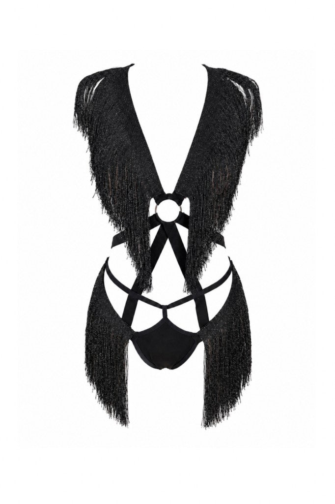 NOIR FRINGE TEDDY Püskül detaylı fantazi body